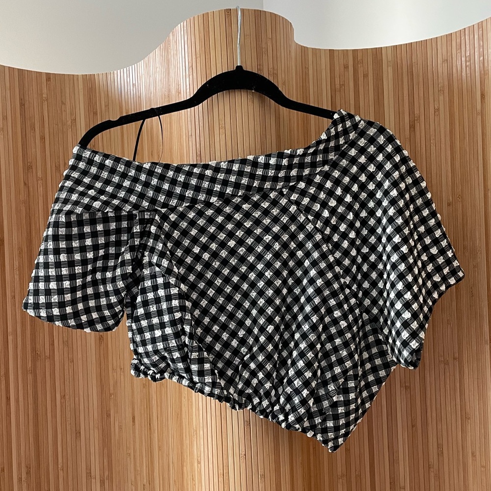 Rachel Comey seersucker asymmetric cropped top